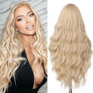 Fave Long Wavy Synthetic Blonde Wig With Middle Part, Platinum Natural Shade Fo Fave Long Wavy Synthetic Blonde Wig With Middle Part, Platinum Natural Shade Fo