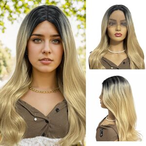 Wind Flying Lace Wig Black Blonde Long Curly Hair Wig Head Covering For3700 Wind Flying Lace Wig Black Blonde Long Curly Hair Wig Head Covering For3700