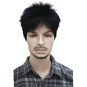 Lydell Men'S Wig Natural Black Short Straight Hair Synthetic Full Wigs Lydell Men'S Wig Natural Black Short Straight Hair Synthetic Full Wigs