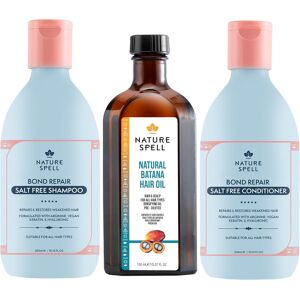 Nature Spell Hair Growth Trio For Dry, Damaged Hair, Includes Batana Oil, Bond Repair Shampoo Nature Spell Hair Growth Trio For Dry, Damaged Hair, Includes Batana Oil, Bond Repair Shampoo