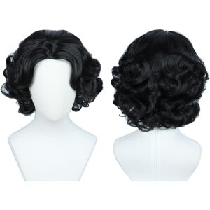Linfairy Anime Cosplay Princess Wig Short Black Curly Hair Halloween Costume Fu Linfairy Anime Cosplay Princess Wig Short Black Curly Hair Halloween Costume Fu