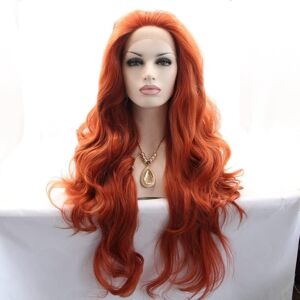 xiweiya Xiweiya Copper Red Lace Front Wig Long Natural Wavy Synthetic Auburn Lace Front xiweiya Xiweiya Copper Red Lace Front Wig Long Natural Wavy Synthetic Auburn Lace Front