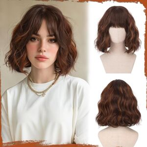 Sofeiyan Short Wavy Bob Wig With Bangs Women'S 30 Cm Ys Synthetic Wig For Women Sofeiyan Short Wavy Bob Wig With Bangs Women'S 30 Cm Ys Synthetic Wig For Women