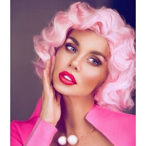 salaibs Salaibs Pink Curly Short Wigs For Women 1920s Finger Wave Wig 30s Synthetic Fib salaibs Salaibs Pink Curly Short Wigs For Women 1920s Finger Wave Wig 30s Synthetic Fib
