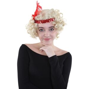 Hpo Halloween Party Online Hpo Women’s Blonde Flapper Wig – 1920s Curly Blonde Wig With Feather – Fl Hpo Halloween Party Online Hpo Women’s Blonde Flapper Wig – 1920s Curly Blonde Wig With Feather – Fl