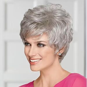 Qnbiar Short Pixie Cut Gray Wigs With Bangs - Natural Curly Synthetic Hair Wigs For Wh Qnbiar Short Pixie Cut Gray Wigs With Bangs - Natural Curly Synthetic Hair Wigs For Wh