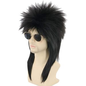lemarnia Lemarnia Unisex Adult 80s Mullet Wig Black Halloween Costume Fancy Party Wig lemarnia Lemarnia Unisex Adult 80s Mullet Wig Black Halloween Costume Fancy Party Wig