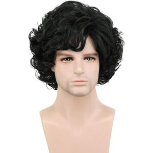 Karlery Men'S Black Short Fluffy Curly Wig Halloween Cosplay Wig Anime Costume Karlery Men'S Black Short Fluffy Curly Wig Halloween Cosplay Wig Anime Costume