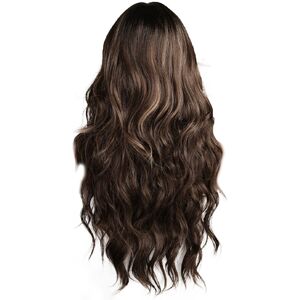Sodial 2x(European And American Wig Black Brown With Bangs Big Long Curly Hair8968 Sodial 2x(European And American Wig Black Brown With Bangs Big Long Curly Hair8968