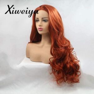 Xiweiya Wigs Heat Resistant High Temperature Fiber Hair Long Natural Wave Orang Xiweiya Wigs Heat Resistant High Temperature Fiber Hair Long Natural Wave Orang
