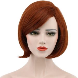 Karlery Women'S Short Bob Straight Dark Orange Wig Halloween Cosplay Wig Anime Karlery Women'S Short Bob Straight Dark Orange Wig Halloween Cosplay Wig Anime