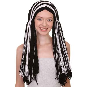 Hpo Halloween Party Online Hpo Women'S Black And White, Rag Doll Style Wig, Standard Cap, Flame-Retardant Hpo Halloween Party Online Hpo Women'S Black And White, Rag Doll Style Wig, Standard Cap, Flame-Retardant