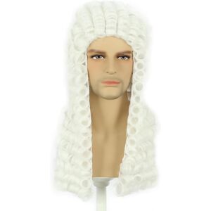 Karlery Man Judge Colonial White Wig Long Curly Adult Heat Resistant Fluffy Syn Karlery Man Judge Colonial White Wig Long Curly Adult Heat Resistant Fluffy Syn