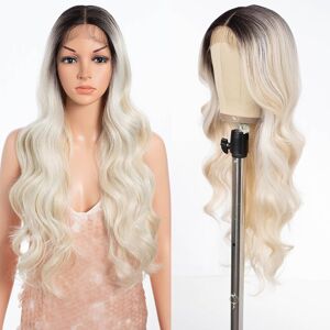 Style Icon Blonde Wigs For Women 28 Inch Long Body Wavy T Part Lace Wig White B Style Icon Blonde Wigs For Women 28 Inch Long Body Wavy T Part Lace Wig White B