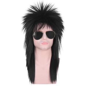 Morvally Unisex Long Black 70s 80s Mullet Cher Glam Rock-Rocker Cosplay Wigs Fo Morvally Unisex Long Black 70s 80s Mullet Cher Glam Rock-Rocker Cosplay Wigs Fo