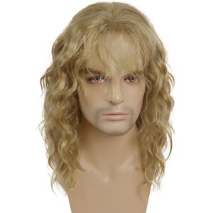 Gnimegil Male Wigs Punk Rocker Costume Natural 20inch Long Curly Blonde Wig Wit Gnimegil Male Wigs Punk Rocker Costume Natural 20inch Long Curly Blonde Wig Wit