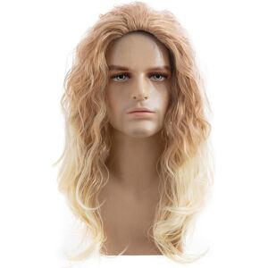 Qnbiar Long Curly Wavy Blonde Wigs For Men Synthetic Natural Party Halloween Cosplay H Qnbiar Long Curly Wavy Blonde Wigs For Men Synthetic Natural Party Halloween Cosplay H