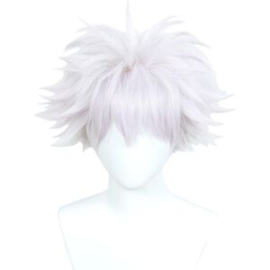 Linfairy Short Light Sliver Mix Pink Purple Cosplay Wig Halloween Costume Wigs Linfairy Short Light Sliver Mix Pink Purple Cosplay Wig Halloween Costume Wigs