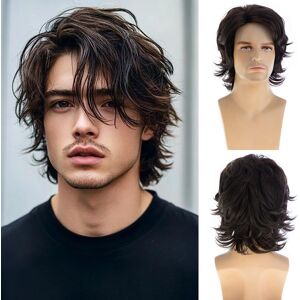 Dsimeig Mens Short Curly Brown Wig Natural Looking Hair Wig Daily Party Dsimeig Mens Short Curly Brown Wig Natural Looking Hair Wig Daily Party