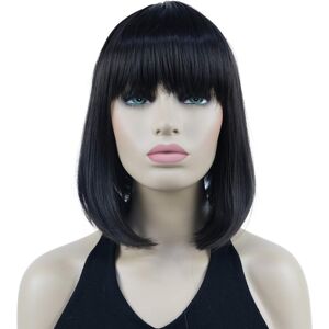 Lydell 10\" Short Straight Bob Hair Wigs With Bangs Synthetic Hair Cute Wigs (Da Lydell 10\" Short Straight Bob Hair Wigs With Bangs Synthetic Hair Cute Wigs (Da