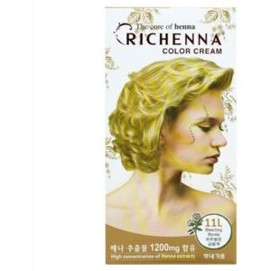 Richenna Color Cream Hair Dye With Henna #11l Bleaching Blonde Korean Cosmetics Richenna Color Cream Hair Dye With Henna #11l Bleaching Blonde Korean Cosmetics