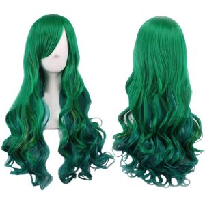 Care+ 3x(Dark Green Lady Wig Dark Green Long Curly Wig Long Hair 68cm Wig For9664 Care+ 3x(Dark Green Lady Wig Dark Green Long Curly Wig Long Hair 68cm Wig For9664