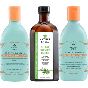 Nature Spell Hair Growth Trio, Pre-Diluted Rosemary Oil For Hair & Scalp, Shampoo & Condition Nature Spell Hair Growth Trio, Pre-Diluted Rosemary Oil For Hair & Scalp, Shampoo & Condition