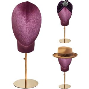 Tingsing Female Mannequin Head Stand, Velvet Pinnable Manikin Wig Head Holder With Retra Tingsing Female Mannequin Head Stand, Velvet Pinnable Manikin Wig Head Holder With Retra