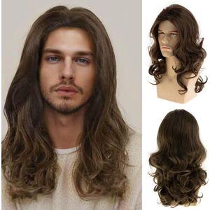 Dsimeig Long Brown Wigs For Men Synthetic Layered Wavy Cosplay Party Dsimeig Long Brown Wigs For Men Synthetic Layered Wavy Cosplay Party