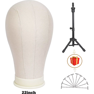 Does Not Apply 21/23 Inch Wig Head Mannequin Canvas Head With Stand For Wig Making Does Not Apply 21/23 Inch Wig Head Mannequin Canvas Head With Stand For Wig Making
