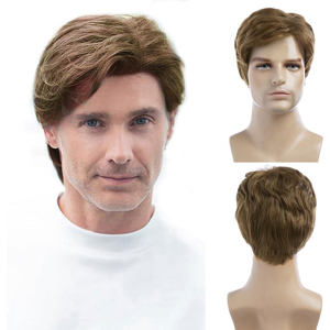 Does Not Apply Men Wigs Short Light Brown Wig Synthetic Heat Resistant Natural Halloween Cospla Does Not Apply Men Wigs Short Light Brown Wig Synthetic Heat Resistant Natural Halloween Cospla