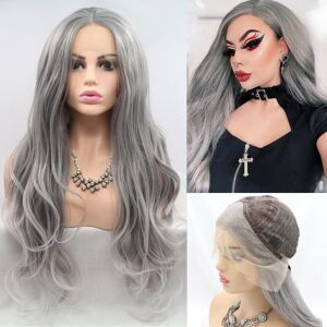 Serenewig 24\" Replacement Natural Light Grey With Tips Lace Front Wig Heat Safe Long Wave Serenewig 24\" Replacement Natural Light Grey With Tips Lace Front Wig Heat Safe Long Wave