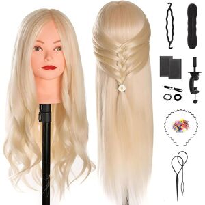 Twowin Hairdressing Training Head, 20\" 80% Real Hair Mannequin Head, Wig Stylin Twowin Hairdressing Training Head, 20\" 80% Real Hair Mannequin Head, Wig Stylin