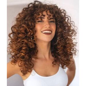 Cocrowns Curly Wig With Bangs For Black Women Long Curly Shag Synthetic Hair Wi Cocrowns Curly Wig With Bangs For Black Women Long Curly Shag Synthetic Hair Wi