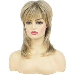 Siudus Blonde Mullet Wigs For Women Shaggy 70s 80s Layered Natural Synthetic Fiber Hai Siudus Blonde Mullet Wigs For Women Shaggy 70s 80s Layered Natural Synthetic Fiber Hai