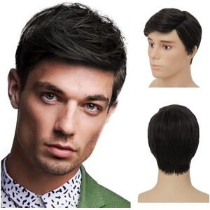 siudus Siudus Short Black Wigs For Men Straight Layered Synthetic Fiber Hair Wig For D siudus Siudus Short Black Wigs For Men Straight Layered Synthetic Fiber Hair Wig For D