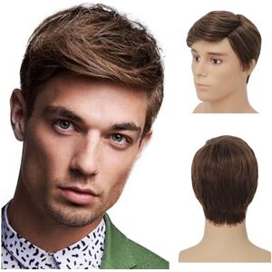 Siudus Brown Short Wigs For Men Straight Layered Synthetic Fiber Hair Wig For Daily Pa Siudus Brown Short Wigs For Men Straight Layered Synthetic Fiber Hair Wig For Daily Pa