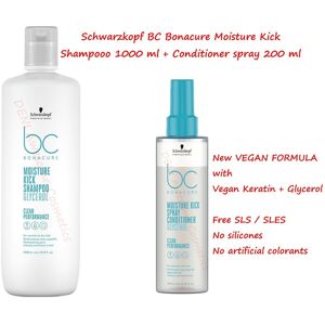 Schwarzkopf Bc Bonacure Moisture Kick Shampoo 1000ml + Conditioner Spray 200ml Schwarzkopf Bc Bonacure Moisture Kick Shampoo 1000ml + Conditioner Spray 200ml