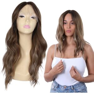 Stylex Party Brown Medium Lace Front Wig Heat Resistant Fashionable Glue Less Ladies Unisex Stylex Party Brown Medium Lace Front Wig Heat Resistant Fashionable Glue Less Ladies Unisex