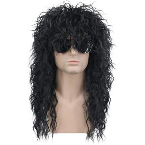 Karlery 70s 80s Rocker Metal Mullet Wig Mens Long Curly Black Party Halloween C Karlery 70s 80s Rocker Metal Mullet Wig Mens Long Curly Black Party Halloween C