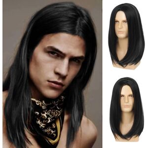 Beweig Mens Long Black Wig Long Straight Wig For Men Middle Part Synthetic Heat Resist Beweig Mens Long Black Wig Long Straight Wig For Men Middle Part Synthetic Heat Resist