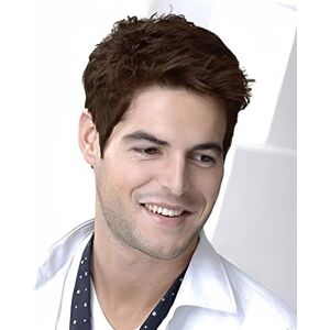 siudus Siudus Mens Short Dark Brown Natural Replacement Synthetic Hair Wig Daily Use siudus Siudus Mens Short Dark Brown Natural Replacement Synthetic Hair Wig Daily Use