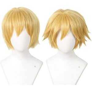 Linfairy Short Blonde Cosplay Wig Halloween Costume Cat Wig For Men Linfairy Short Blonde Cosplay Wig Halloween Costume Cat Wig For Men
