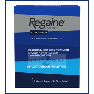 REGAINE For Men Hair Loss Treatment 3 Month Supply 3x60ml Extra Strength Regrows REGAINE For Men Hair Loss Treatment 3 Month Supply 3x60ml Extra Strength Regrows