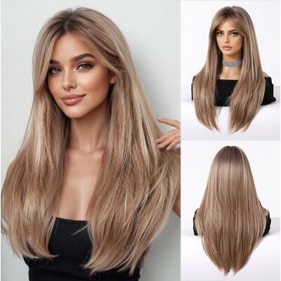 Esmee Long Straight Ash Blonde Wigs For Women Natuaral Synthetic Hair Heat Resi Esmee Long Straight Ash Blonde Wigs For Women Natuaral Synthetic Hair Heat Resi