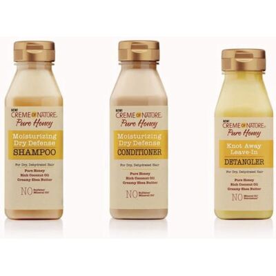 Bizzico Creme Of Nature Moisturizing Dry Defence Pure Honey Hair Care Set Of 3 - Shampo Bizzico Creme Of Nature Moisturizing Dry Defence Pure Honey Hair Care Set Of 3 - Shampo