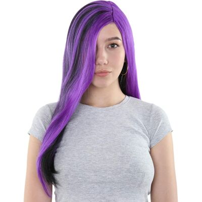 Hpo Halloween Party Online Hpo Enchanting Gothic Glamour Purple And Black Wig Long Side-Parted Halloween Hpo Halloween Party Online Hpo Enchanting Gothic Glamour Purple And Black Wig Long Side-Parted Halloween