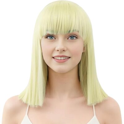 Imissu Short Natural Cut Hair Cosplay Wig With Straight Bangs Halloween Costume Imissu Short Natural Cut Hair Cosplay Wig With Straight Bangs Halloween Costume