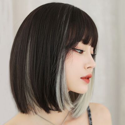 Care+ Short Hanging Ears Dye Wig Black Beige Brown Fashionable Adjustable Straight Care+ Short Hanging Ears Dye Wig Black Beige Brown Fashionable Adjustable Straight