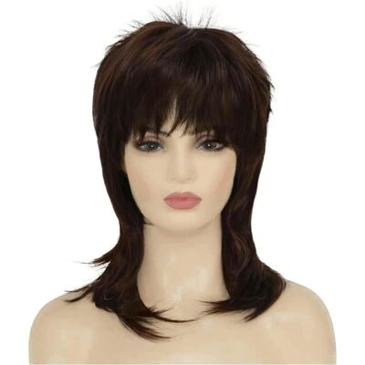 siudus Siudus Brown Mullet Wigs For Women Shaggy Shoulder Length 70s 80s Wig Layered N siudus Siudus Brown Mullet Wigs For Women Shaggy Shoulder Length 70s 80s Wig Layered N